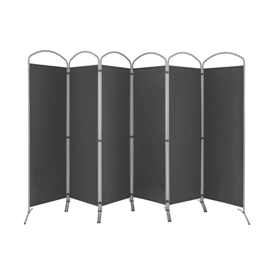 6 Feet 6-Panels Freestanding Folding Privacy Screen, Gray Room Dividers Gray  at Gallery Canada