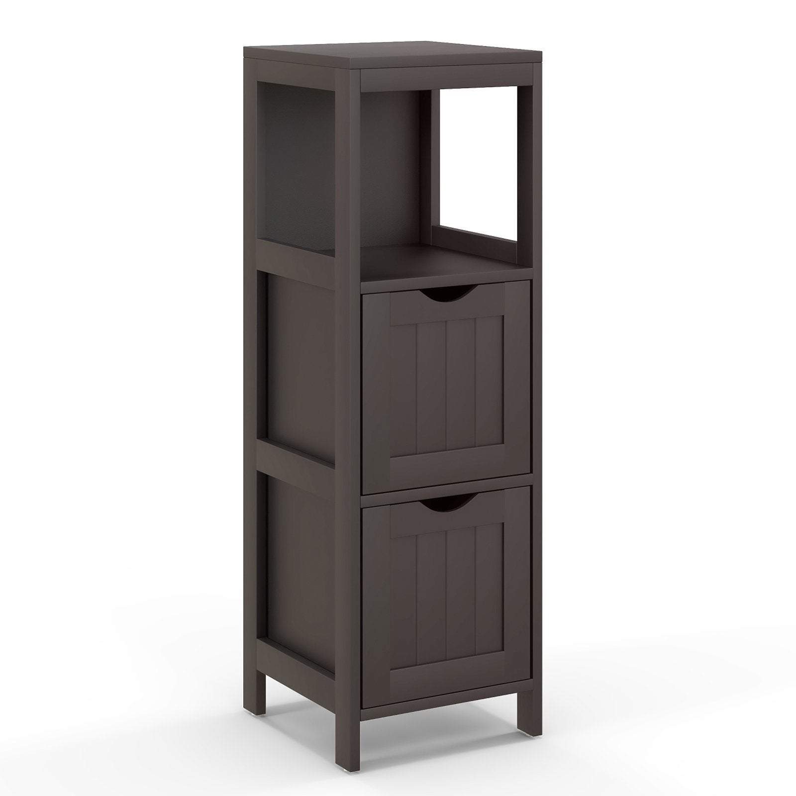 Wooden Bathroom Floor Cabinet with Removable Drawers, Brown Floor Cabinets   at Gallery Canada