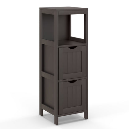 Wooden Bathroom Floor Cabinet with Removable Drawers, Brown Floor Cabinets   at Gallery Canada