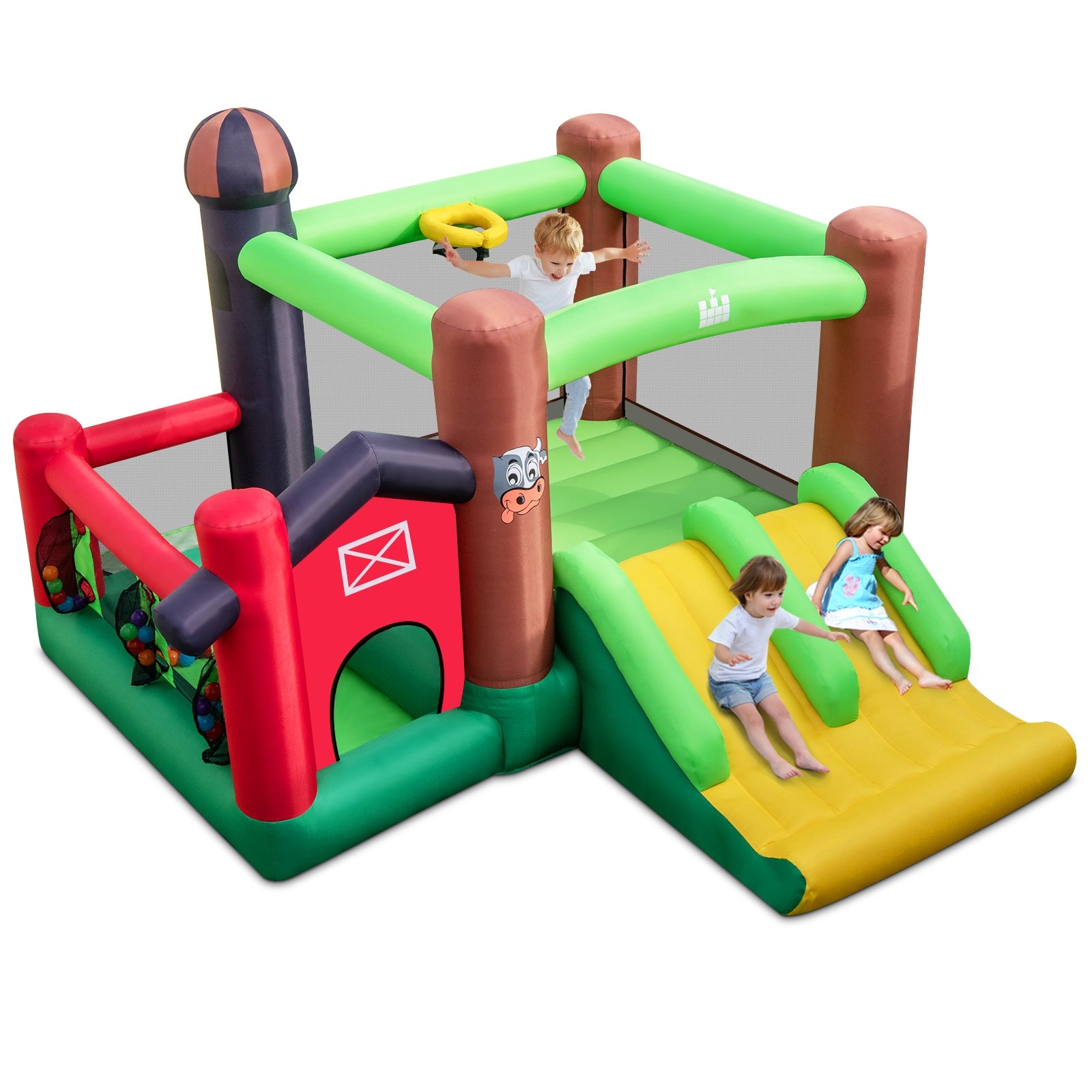 6-in-1 Inflatable Bounce House with Double Slides without 735W Blower Bounce House at Gallery Canada