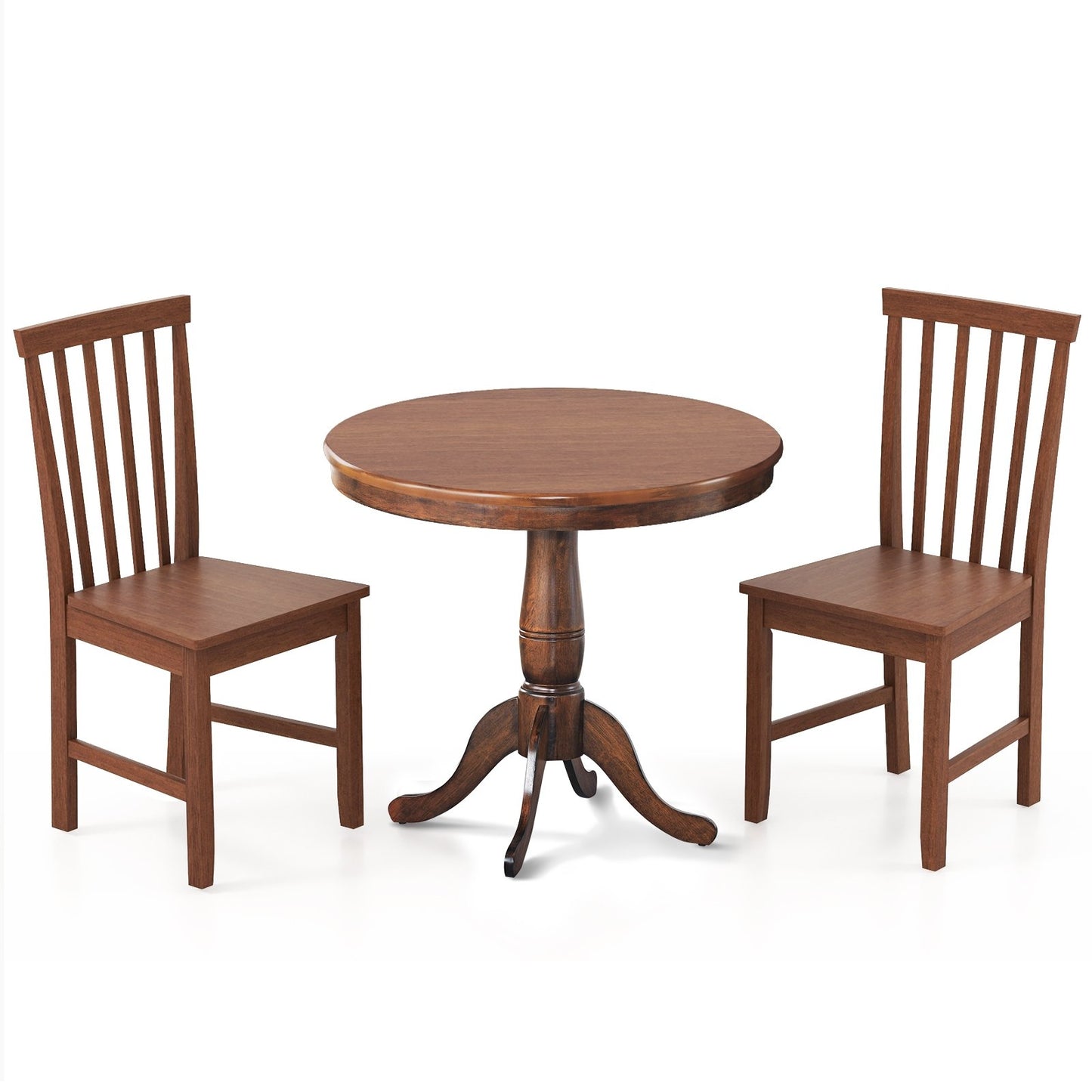 3 Pieces Wooden Dining Table and Chair Set for Cafe Kitchen Living Room, Walnut Dining Room Sets   at Gallery Canada