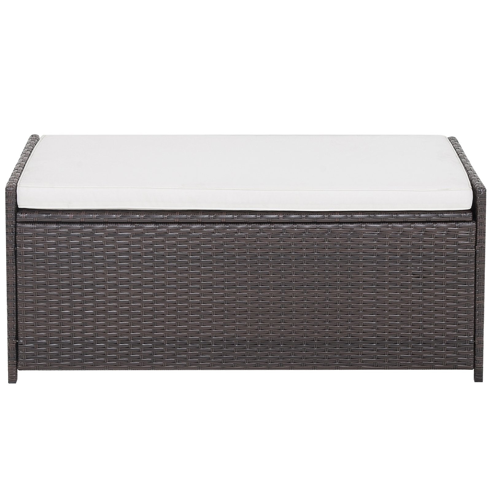 34 Gallon Patio Storage Bench with Seat Cushion and Zippered Liner, Brown Garages   at Gallery Canada