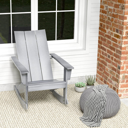 Adirondack Rocking Chair with Curved Back for Balcony, Gray Adirondack Chairs at Gallery Canada