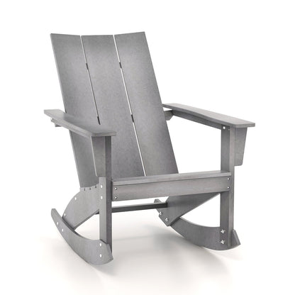 Adirondack Rocking Chair with Curved Back for Balcony, Gray Adirondack Chairs Gray at Gallery Canada