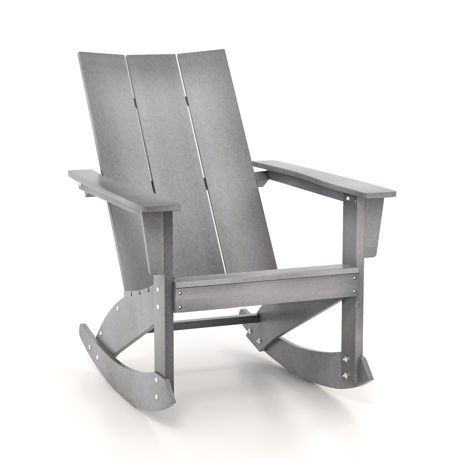 Adirondack Rocking Chair with Curved Back for Balcony, Gray Adirondack Chairs at Gallery Canada