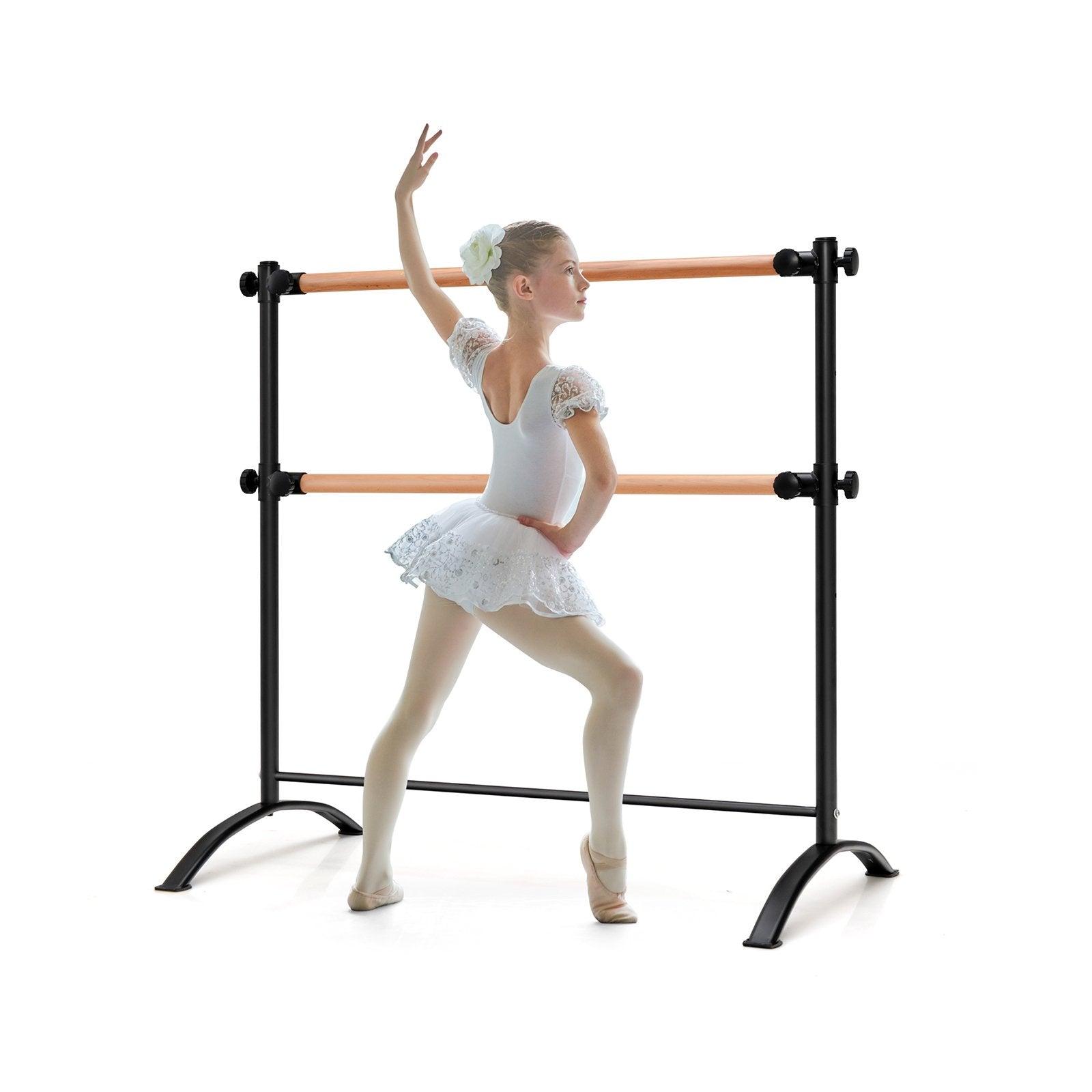 4 Foot Portable  Freestanding Double Ballet Barre, Black Toy Sports   at Gallery Canada