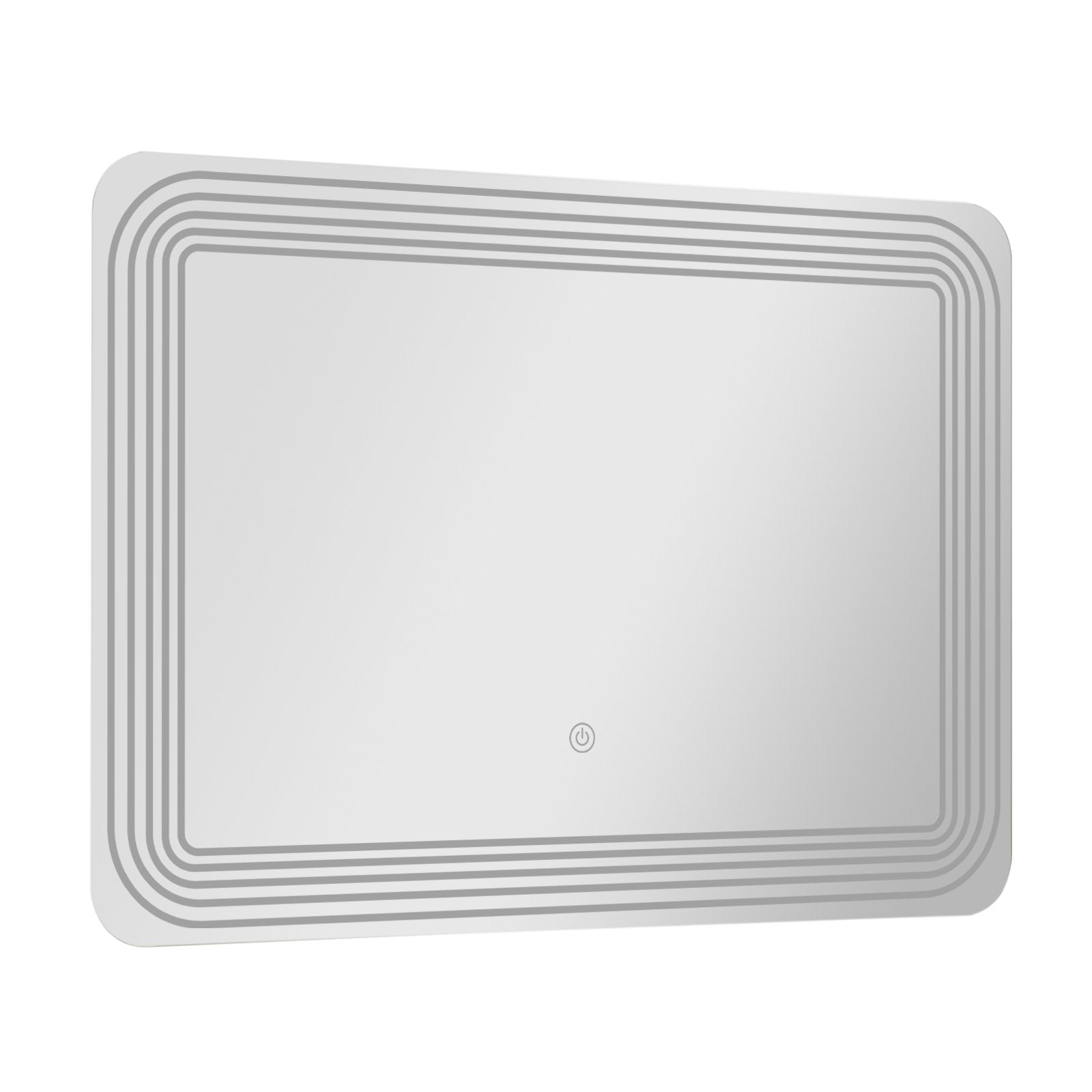 LED Bathroom Vanity Wall-Mount Mirror with Touch Button, White Wall Mirrors   at Gallery Canada