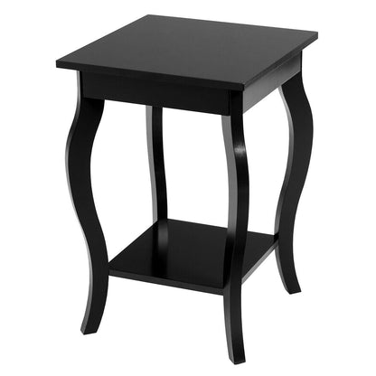 Set of 2 Side Table End Table Night Stand with Shelf, Black End & Side Tables   at Gallery Canada