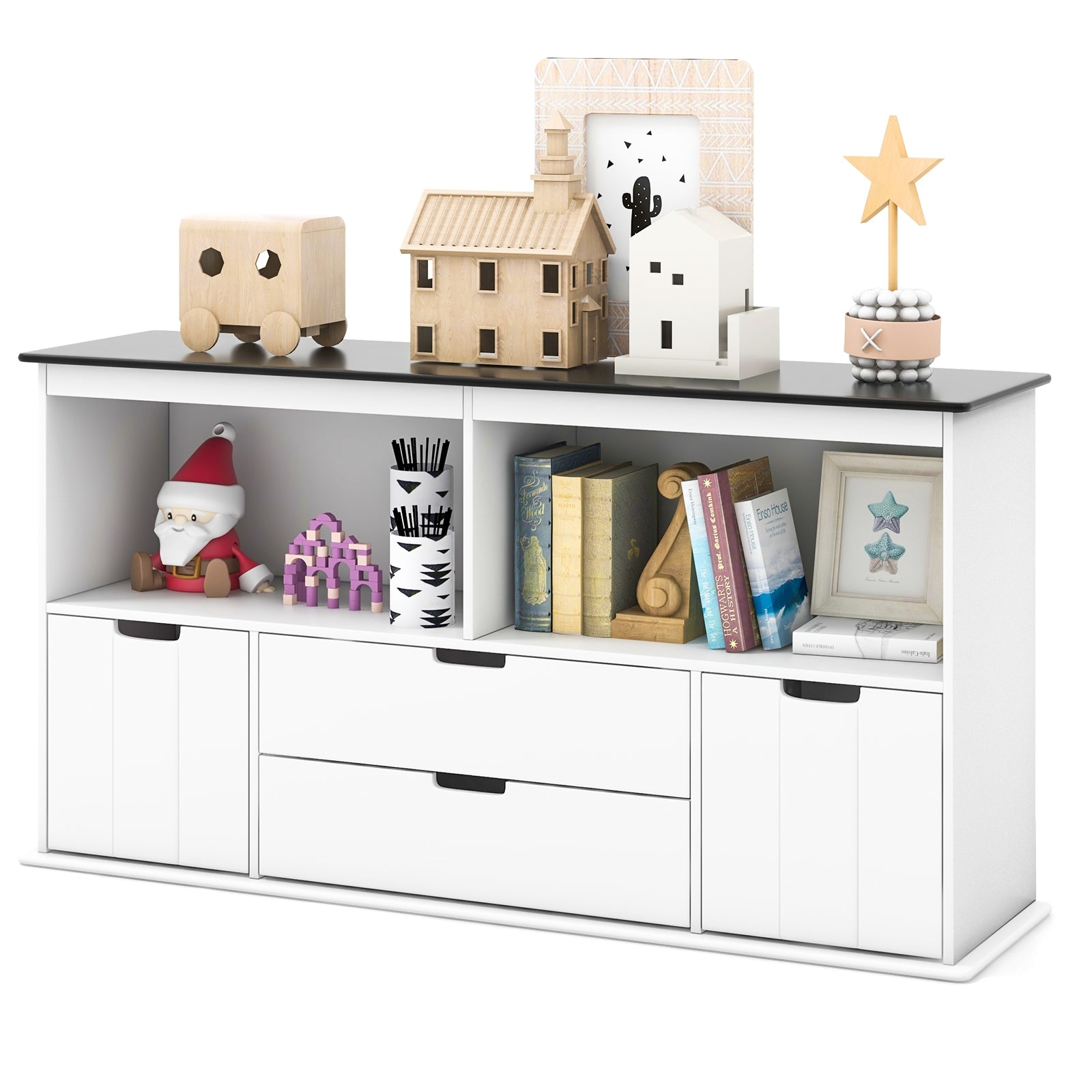 Kids Toy Storage Organizer with Blackboard Top-4-Drawer, White Kids Storage   at Gallery Canada