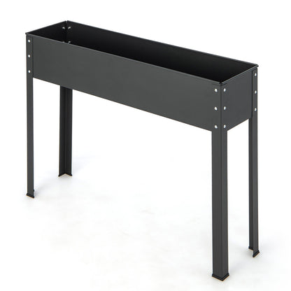 Metal Raised Garden Bed with Legs and Drainage Hole for Vegetable Flower-40 x 11 x 31.5 inches, Black - Gallery Canada