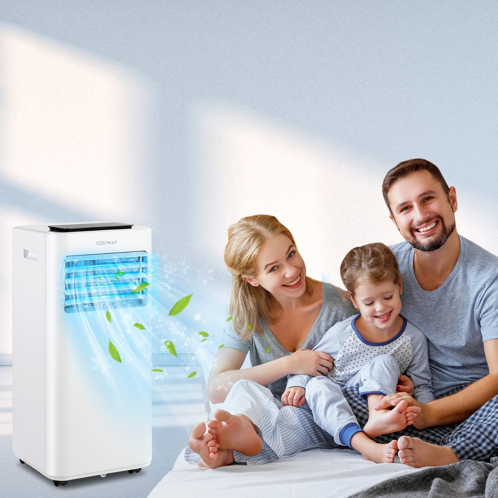 8000 BTU Portable Air Conditioner with Fan Dehumidifier Sleep Mode-8000 BTU, White Portable Air Conditioners   at Gallery Canada