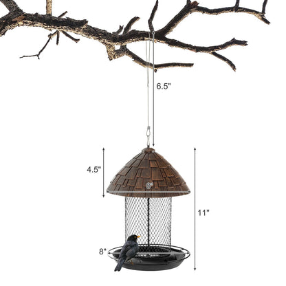 Squirrel-proof Metal Wild Bird Feeder with Perch and Drain Holes, Natural Chicken Coops   at Gallery Canada