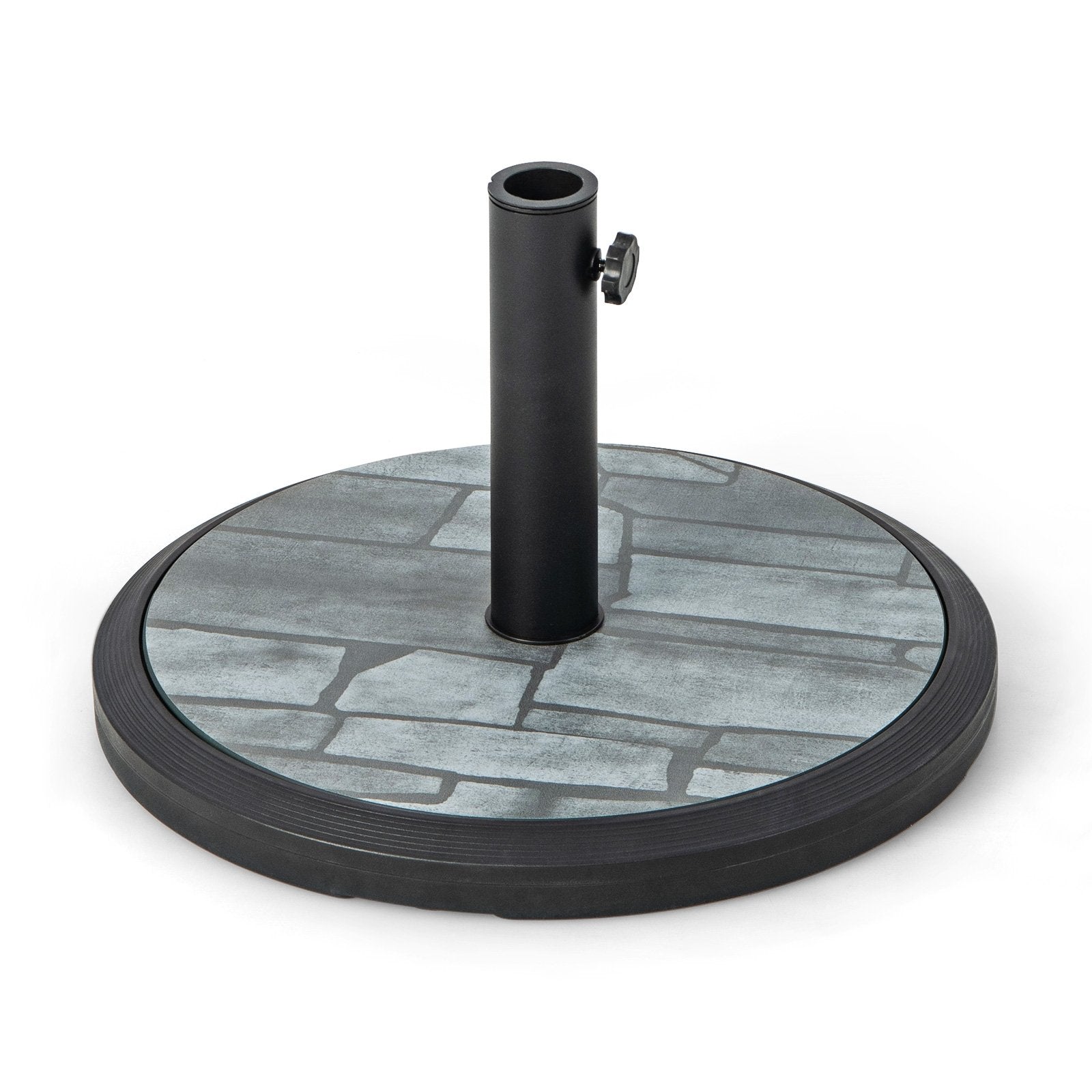 35lbs Umbrella Base with Built-in Cement, Black & Gray Outdoor Umbrella Bases   at Gallery Canada