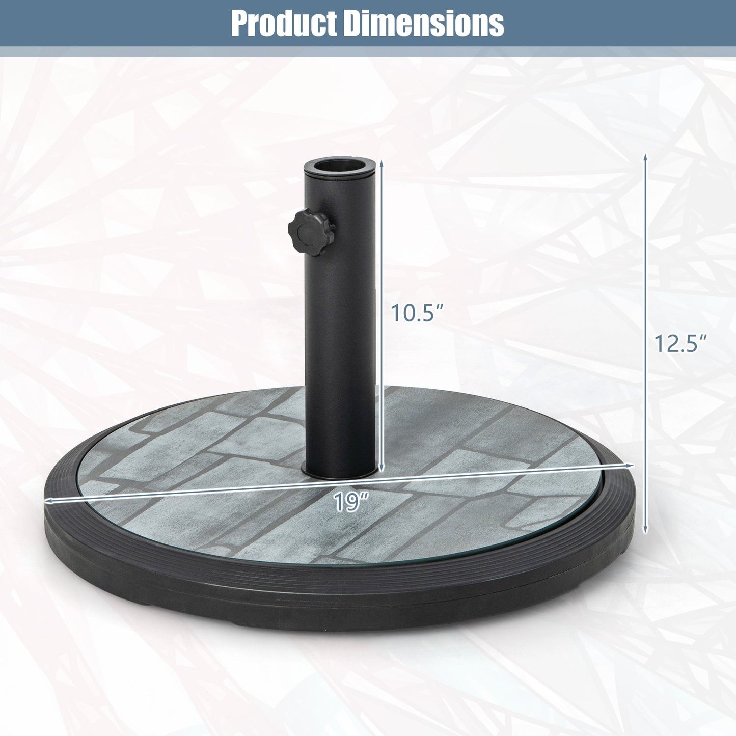 35lbs Umbrella Base with Built-in Cement, Black & Gray Outdoor Umbrella Bases   at Gallery Canada