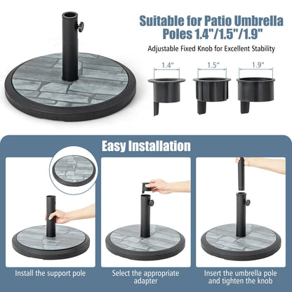 35lbs Umbrella Base with Built-in Cement, Black & Gray Outdoor Umbrella Bases   at Gallery Canada