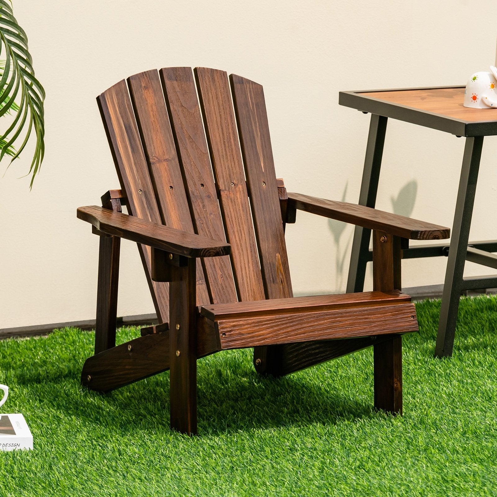 Kid's Adirondack Chair with High Backrest and Arm Rest, Coffee Adirondack Chairs   at Gallery Canada