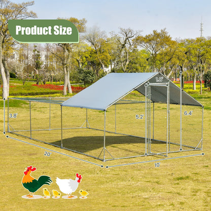 Large Metal Chicken Coop with Waterproof and Sun-proof Cover - Gallery Canada