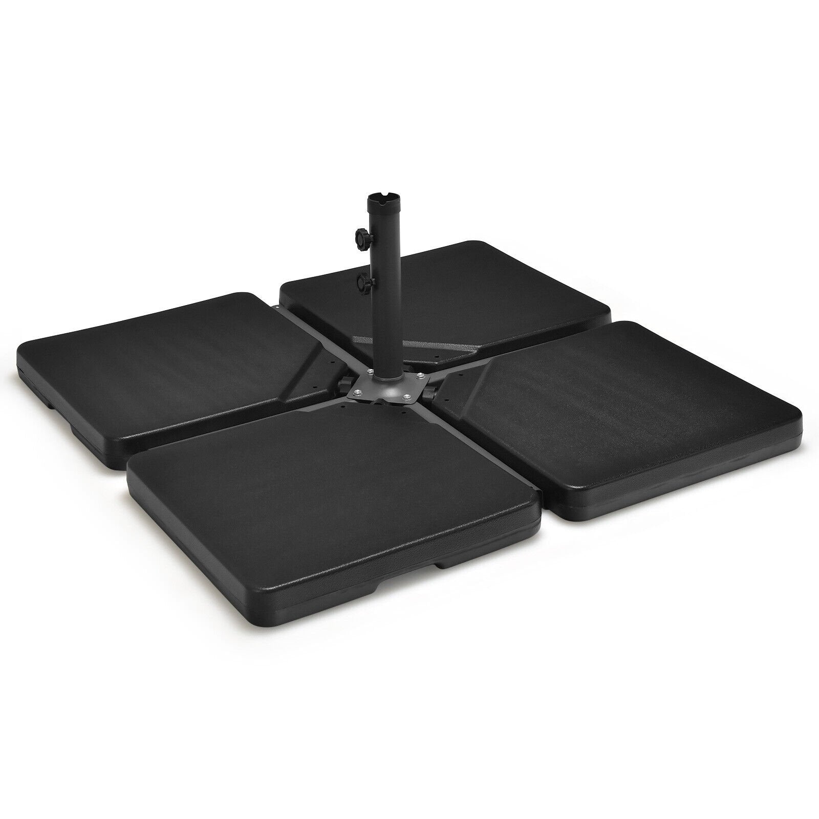 4 Pieces 13L Cantilever Offset Patio Umbrella Base with Easy-Fill Spouts, Black Outdoor Umbrella Bases   at Gallery Canada