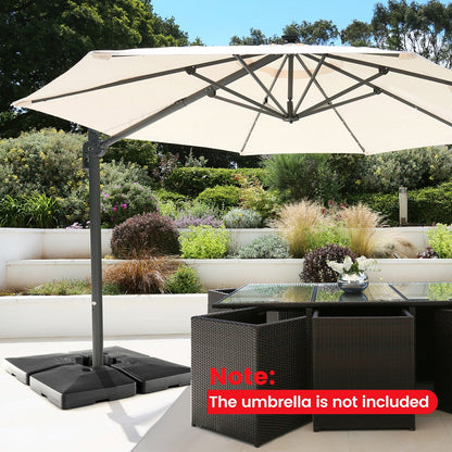 4-Piece 20L Cantilever Offset Patio Umbrella Base, Black Outdoor Umbrella Bases   at Gallery Canada