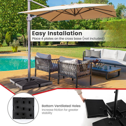 4-Piece 20L Cantilever Offset Patio Umbrella Base, Black Outdoor Umbrella Bases   at Gallery Canada