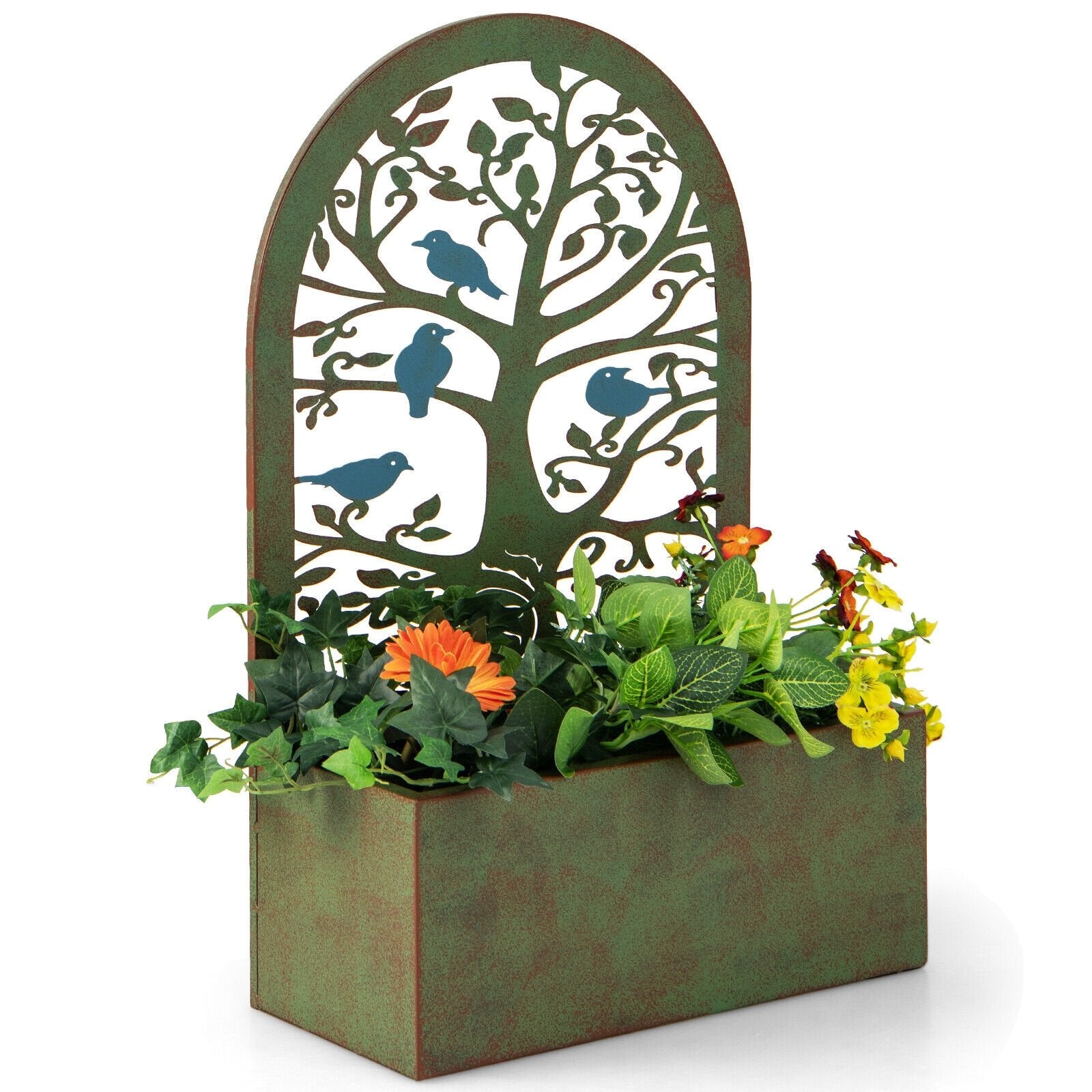 Set of 2 Decorative Raised Garden Bed for Climbing Plants, Rust Raised Garden Beds   at Gallery Canada