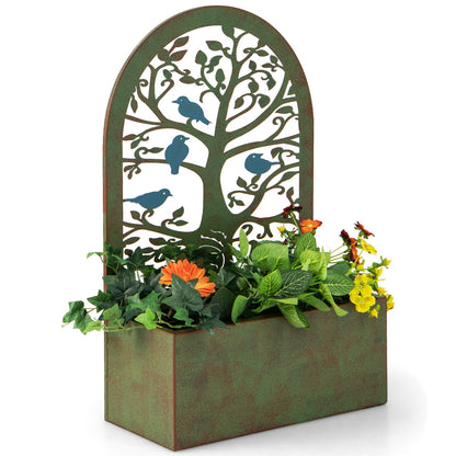 Set of 2 Decorative Raised Garden Bed for Climbing Plants, Rust - Gallery Canada