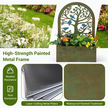 Set of 2 Decorative Raised Garden Bed for Climbing Plants, Rust Raised Garden Beds   at Gallery Canada