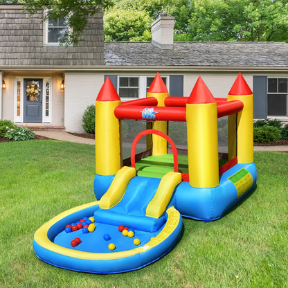 Inflatable Kids Slide Bounce House with 550w Blower - Gallery Canada