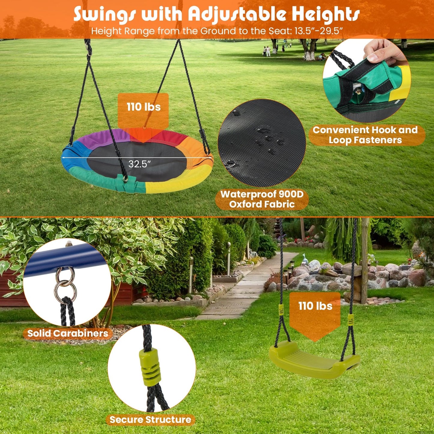 4-in-1 Heavy-Duty Metal Playset with Slide and Basketball Hoop, Multicolor Swing & Playsets   at Gallery Canada