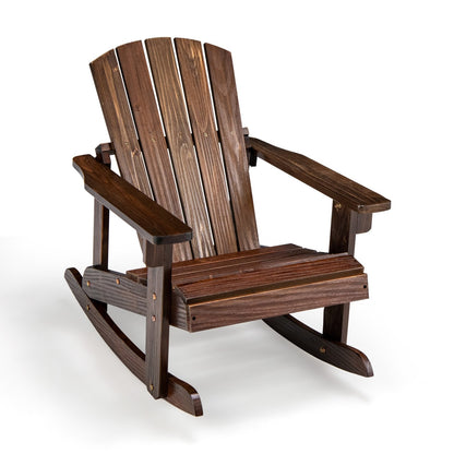 Outdoor Wooden Kid Adirondack Rocking Chair with Slatted Seat, Coffee Kids Chairs & Seating   at Gallery Canada