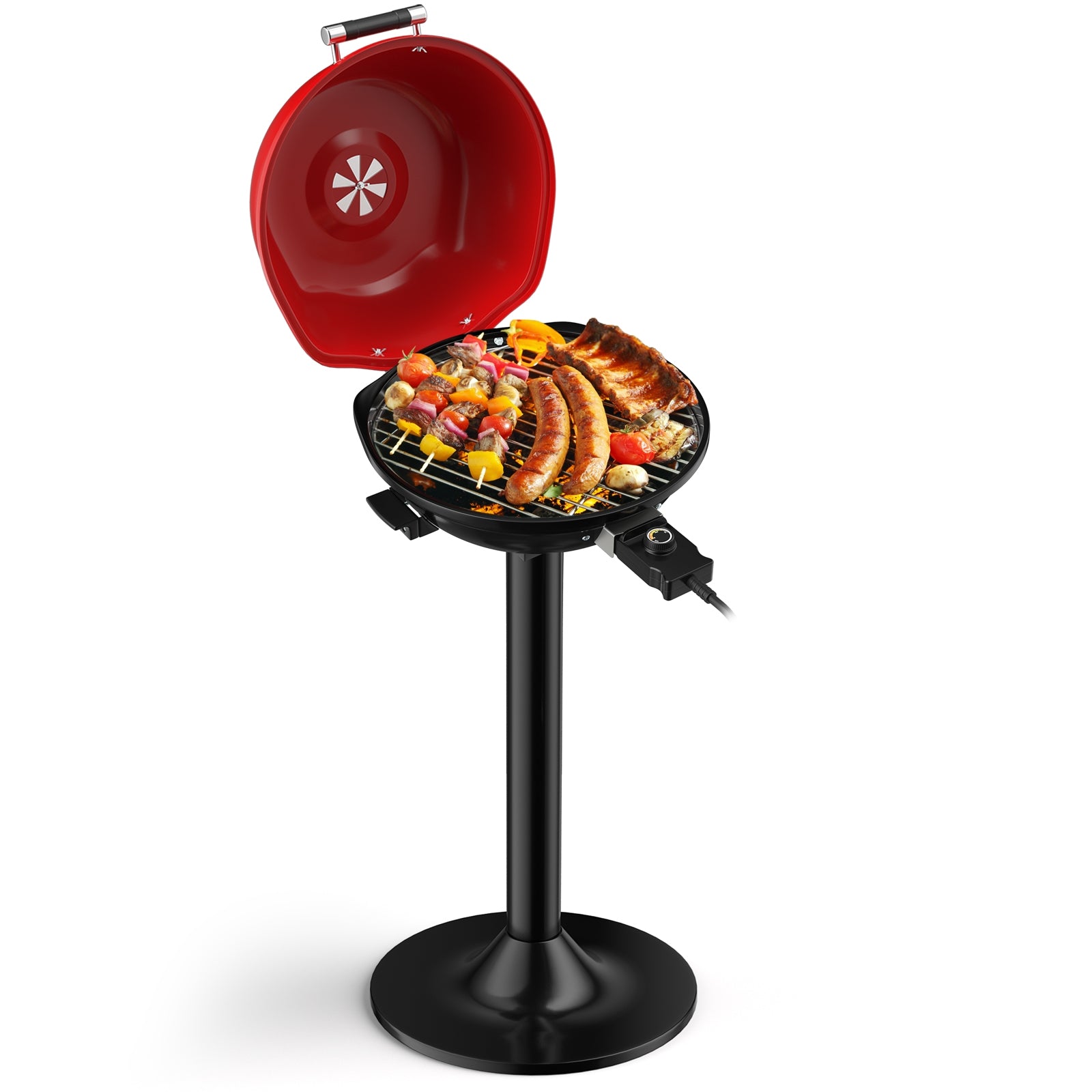 1600W Portable Electric BBQ Grill with Removable Non-Stick Rack, Black & Red Outdoor Grills at Gallery Canada