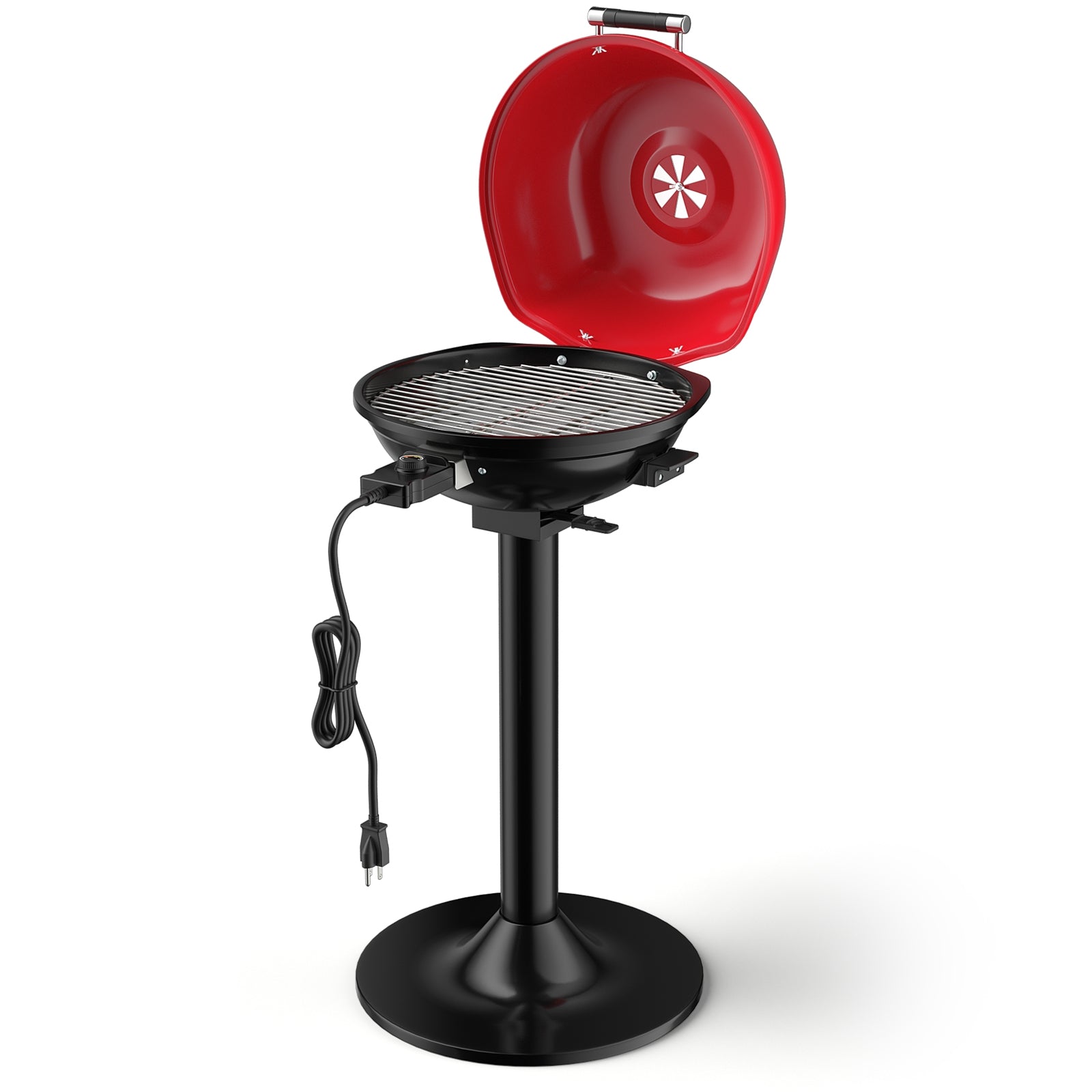 1600W Portable Electric BBQ Grill with Removable Non-Stick Rack, Black & Red Outdoor Grills at Gallery Canada
