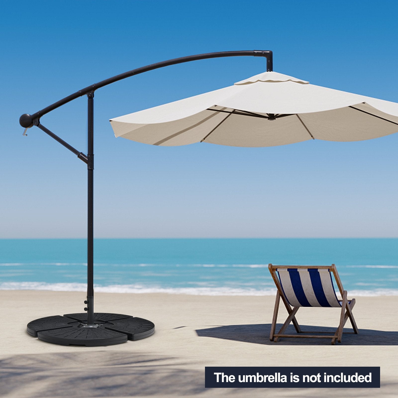 4 Pieces Outdoor Cantilever Offset Patio Umbrella Base, Black Outdoor Umbrella Bases   at Gallery Canada