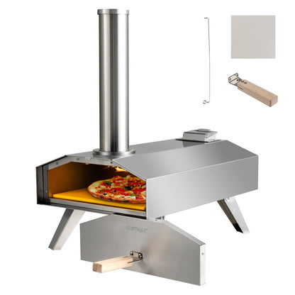 Portable Stainless Steel Outdoor Pizza Oven with 12 Inch Pizza Stone, Silver Outdoor Grills   at Gallery Canada