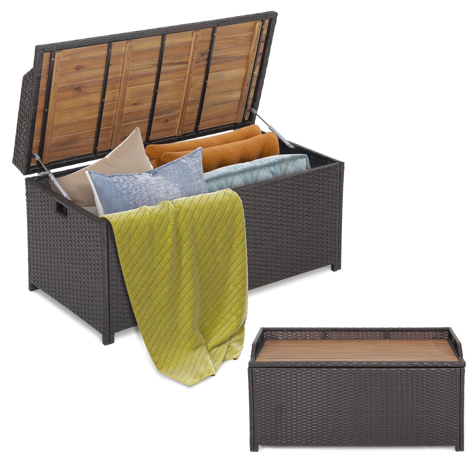 45 Gallon Outdoor Storage Bench with Zippered Liner, Brown Sheds & Outdoor Storage   at Gallery Canada