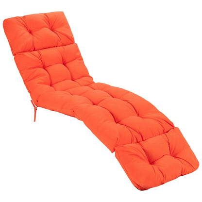 Outdoor Lounge Chaise Cushion with String Ties for Garden Poolside, Orange Outdoor Chaise Lounges   at Gallery Canada