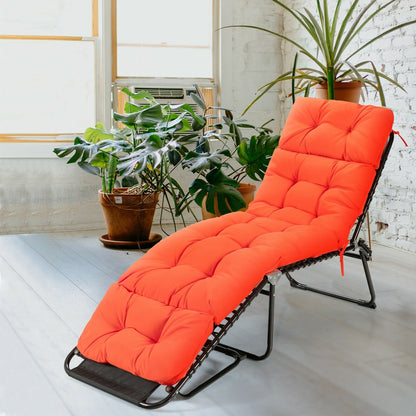 Outdoor Lounge Chaise Cushion with String Ties for Garden Poolside, Orange Outdoor Chaise Lounges   at Gallery Canada