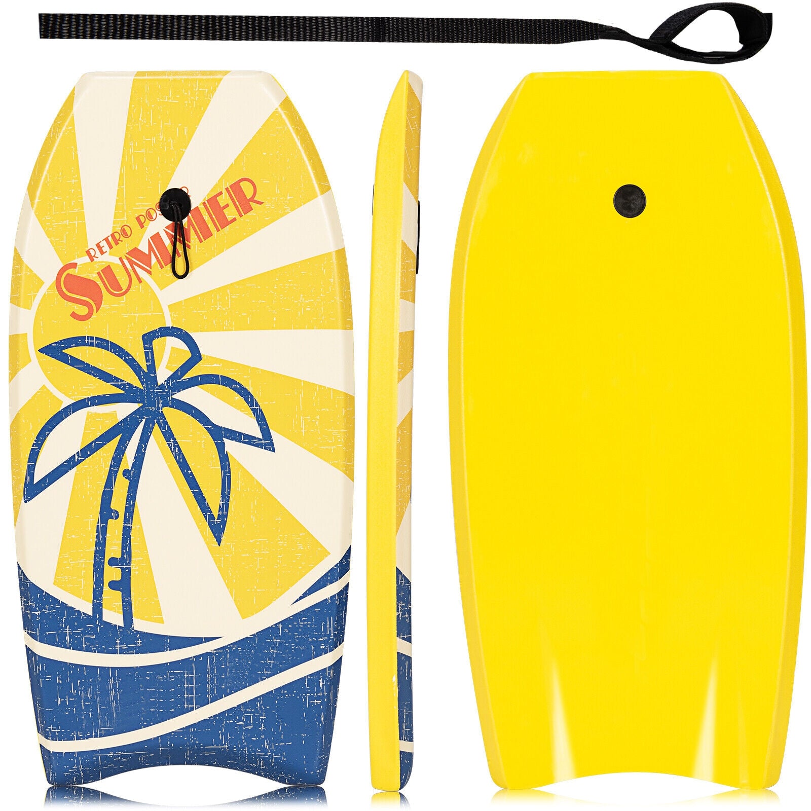 Super Lightweight Surfboard with Premium Wrist Leash-M, Yellow Surfing Yellow  at Gallery Canada