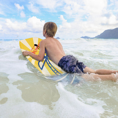 Super Lightweight Surfboard with Premium Wrist Leash-M, Yellow Surfing   at Gallery Canada