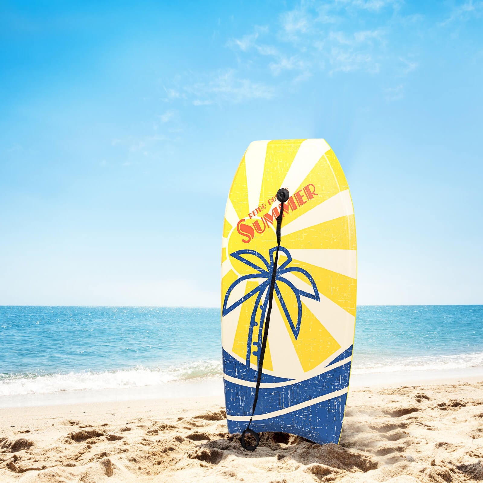 Super Lightweight Surfboard with Premium Wrist Leash-M, Yellow Surfing   at Gallery Canada