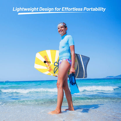 Super Lightweight Surfboard with Premium Wrist Leash-M, Yellow Surfing   at Gallery Canada