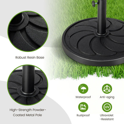 40LBS 21.5Inch Round Outdoor Umbrella Base, Black Outdoor Umbrella Bases   at Gallery Canada