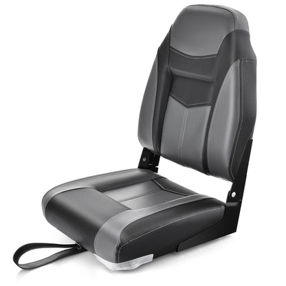 High Back Folding Boat Seats with Black Grey Sponge Cushion and Flexible Hinges-1 Piece, Black Water Sports   at Gallery Canada