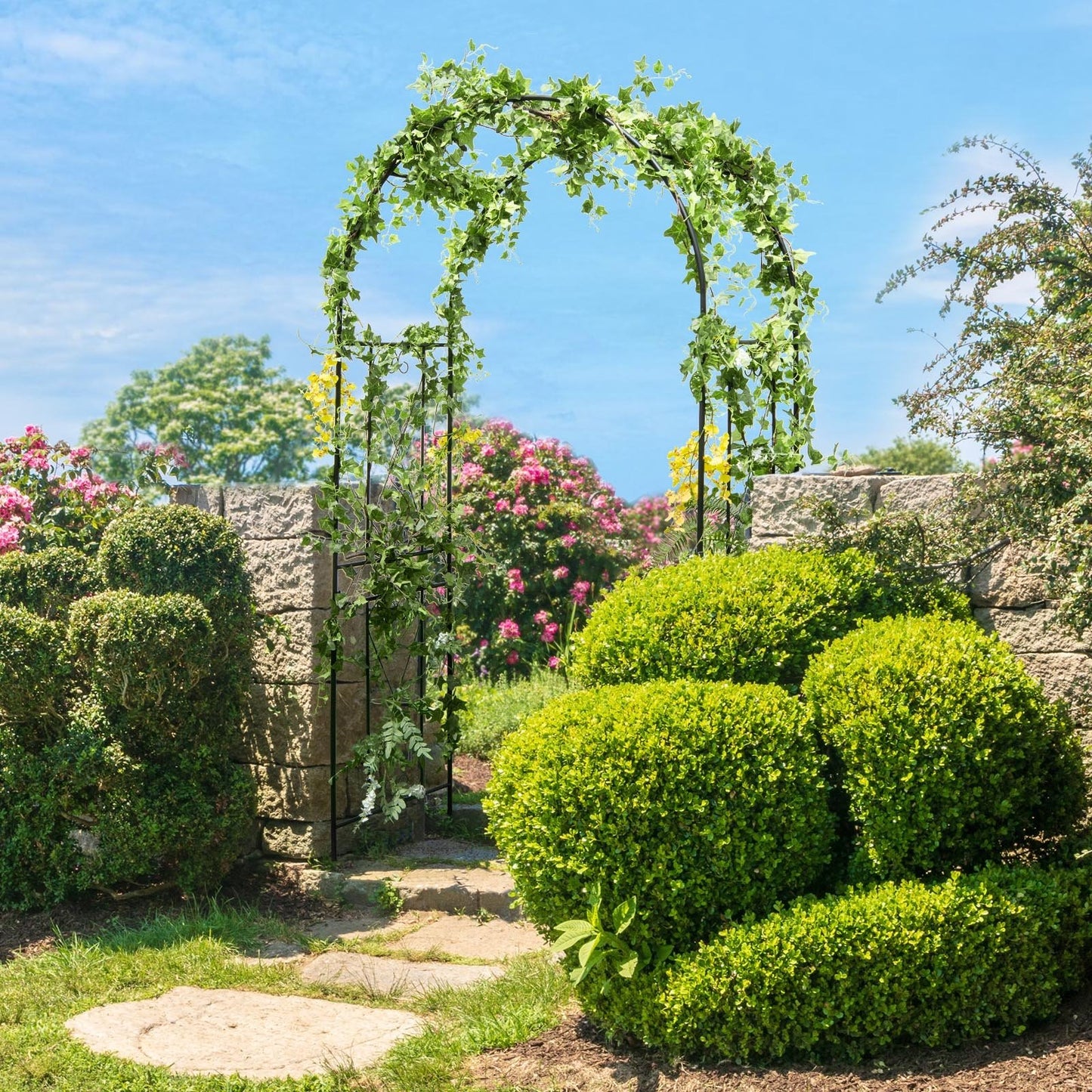 Garden Arch Arbor Trellis Patio Plant Stand Rack Archway, Black Outdoor Decor   at Gallery Canada