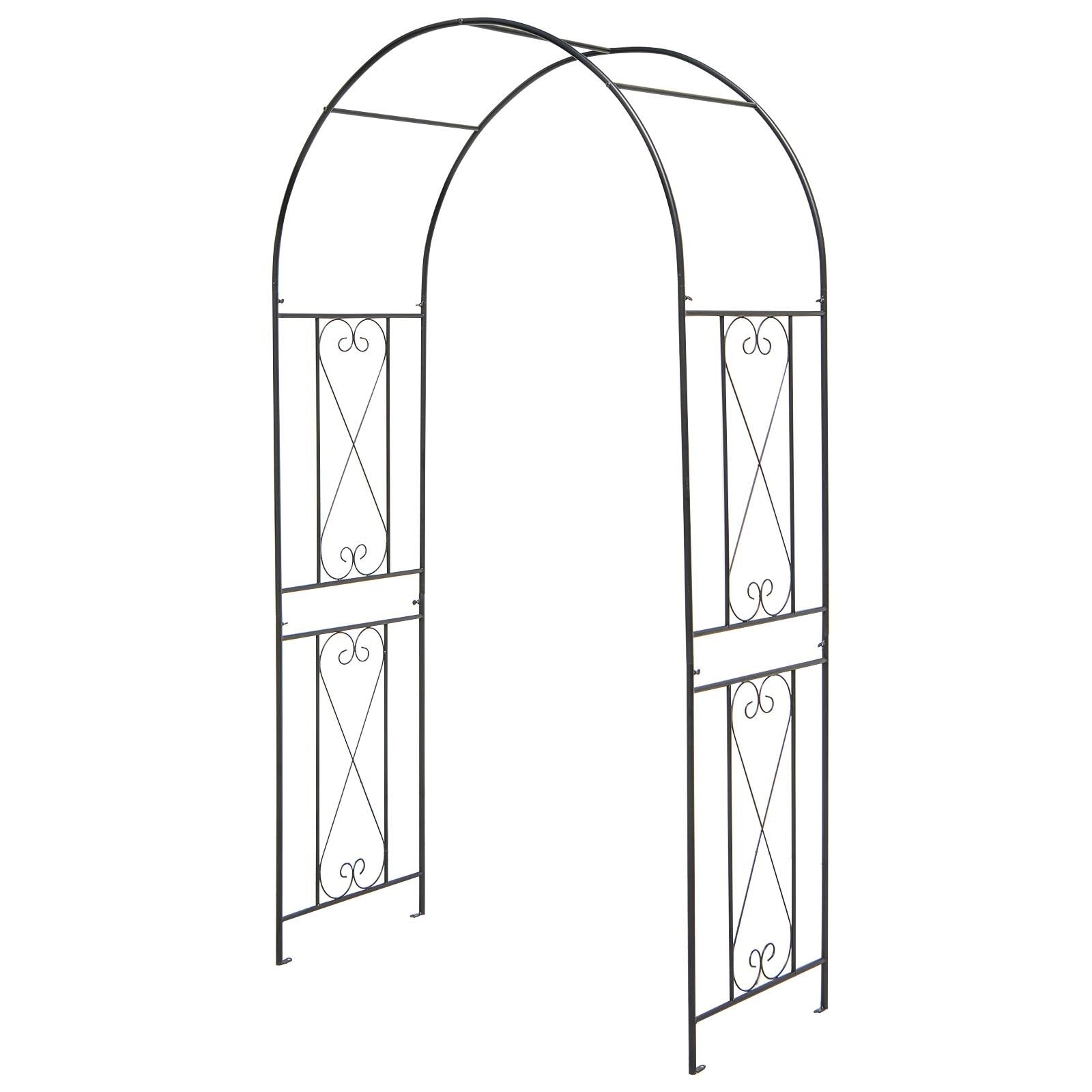 Garden Arch Arbor Trellis Patio Plant Stand Rack Archway, Black Outdoor Decor   at Gallery Canada