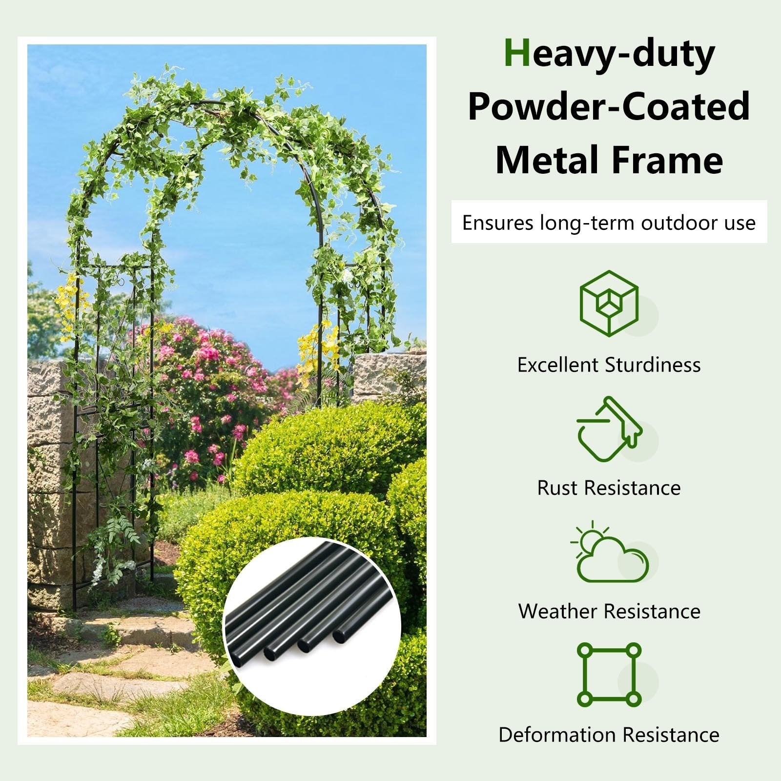 Garden Arch Arbor Trellis Patio Plant Stand Rack Archway, Black Outdoor Decor   at Gallery Canada