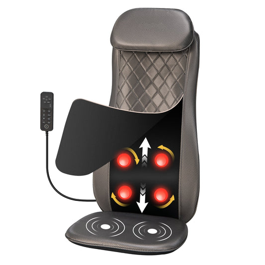 Massage Chair Pad with Heat and Vibration, Black Back Massager Black  at Gallery Canada