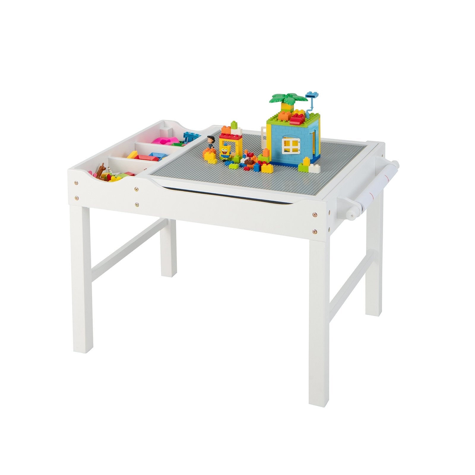 Wooden Kids Multi Activity Play Table with Storage Paper Roll, White Kids Table & Chair Sets   at Gallery Canada