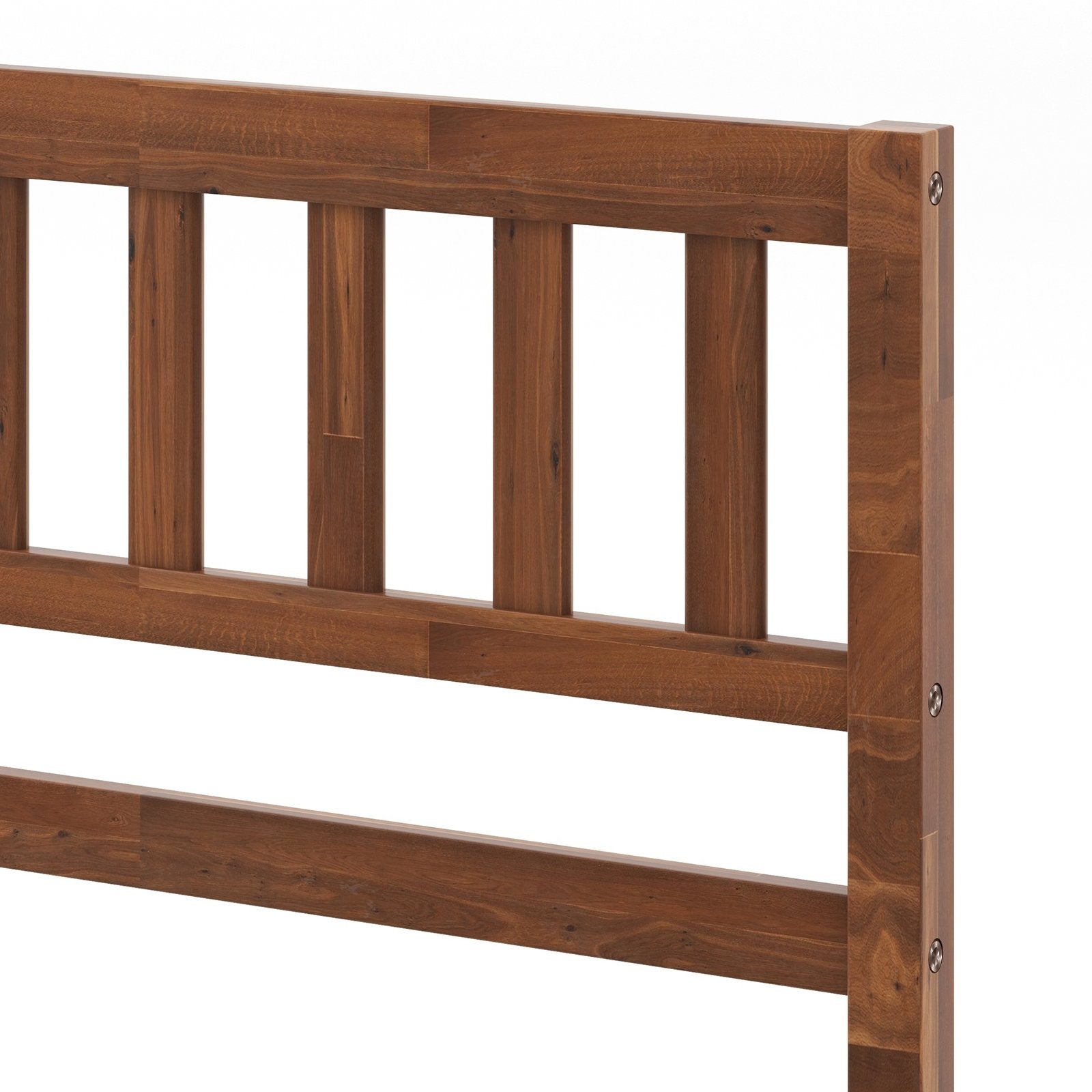 Twin/Full/Queen Size Wood Bed Frame with Headboard and Slat Support-Twin Size, Walnut Simple Bed Frame   at Gallery Canada