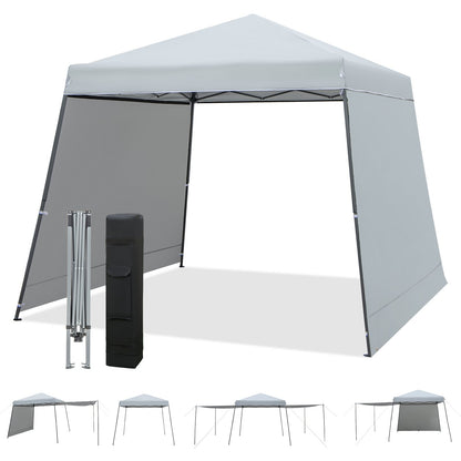 Patio 10x10FT Instant Pop-up Canopy Folding Tent with Sidewalls and Awnings Outdoor, Gray Canopies   at Gallery Canada